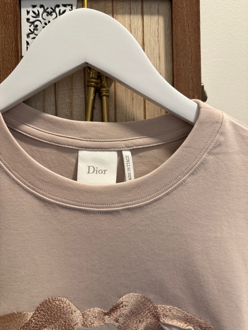 Dior Dusty Pink Logo Tee - Picture 2 of 4